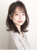 ナチュラルカール愛されシースルーバングくびれヘア艶感前髪