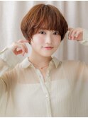 丸みショート/無造作/小顔ショート/アッシュベージュ/外国人風e