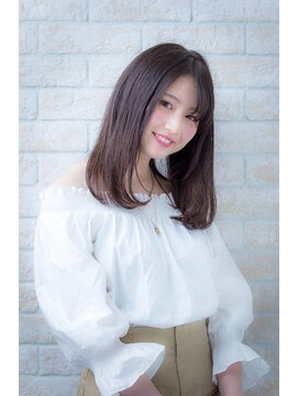 エルデ ナインズ ヘアー スタンド 川口店(elde 9's HAIR STAND) 小顔&フェアリーグレージュの大人かわいい切りっぱなしボブ