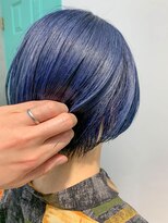 テトヘアー(teto hair) ショートボブ、ネイビーカラー、ネイビーブルー、ショートヘア