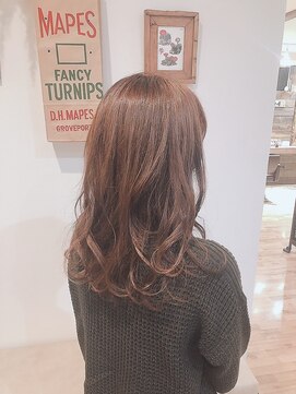 レム 長野(REM) ミディアムレイヤーカット/大人ブラウン