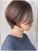 前髪長め前下がりショートボブ担当カタダ【堀江】
