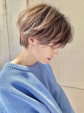 ナック ガーデン(knack GARDEN) ウェットスタイル/大人女性の前髪なしハンサムショート/30代40代