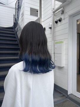 アソビ 表参道(ASOBI) グラデーション　青髪　ブルーブラック