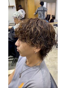 エルオム(EL.HOMME) 波巻きクリームパーマ/ウルフスタイル