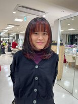 ケンジ 平塚ラスカ店(KENJE) インナーカラー/レッドオレンジ/レイヤーカット/個性派カラー