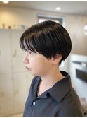 ブラックなマッシュショート。4.4