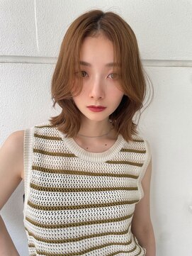 サンド クリア 横浜本店(sand clear) レイヤーカット/デザインカラー／オリーブベージュ