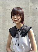◎切りっぱなしボブ縮毛矯正ショートボブストレートパーマ