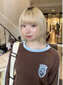 ショートレイヤーボブウルフハイトーンカラーブロンドカラー