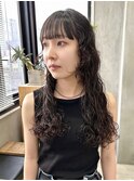 ロングスパイラルパーマ　くるくる　ハード細かめ