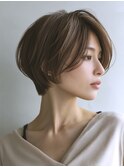 ☆ホワイトグレージュミニウルフデジタルパーマチェリーブラウン