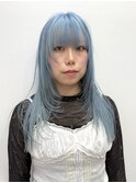 韓国ヘア顔周りレイヤー暗めミルクティーベージュグレージュ