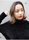 【morio札幌】札幌ボブ　大人かわいいハイライト外ハネボブ