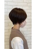 20代30代前下がりショートボブアッシュブラウン