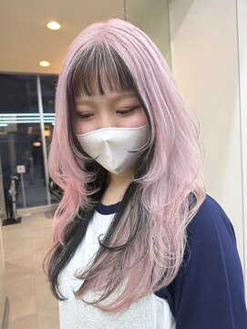 カケル(×.) ペールピンク/フェイスフレーミング/ロングレイヤー