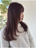 【U Hair】ロングレイヤー/ベリーカラー/30代/40代