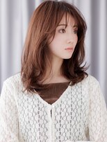 カバーヘア イヴ 戸頭店(COVER HAIR EVE)&nbsp;モカブラウンブリーチなし韓国セミロングレイヤーZ戸頭20代30代