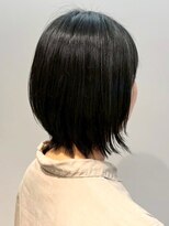 オレンジペコ(orange peco)&nbsp;アッシュブラック 透明感カラー 外ハネショート 髪質改善 30代