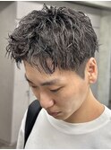 刈り上げアップバングスパイキーショートパーマスパイラルパーマ