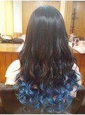 カラーエクステ グラデーション風 青☆120g