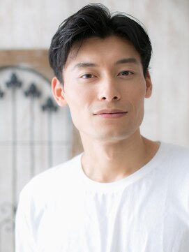 トニーアンドガイ メン 与野駅前店(TONI&GUY MEN) 爽やかなアッシュブラックカラー七三アップバングショートg与野