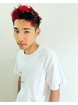 アッドバイケーツー 心斎橋(add by k-two Men's)&nbsp;レッドカラー×ワンポイントカラー★攻めたカジュアルヘア