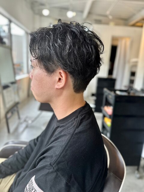 MEN’SHAIRメンズアッシュブラックマッシュパーマ