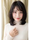 アッシュブラック前下がりレイヤー姫カット308X浦和20代30代40代
