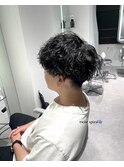 ツイストスパイラルパーマ・ツーブロック・刈り上げマッシュ