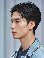 スー(suu)&nbsp;ツヤありかき上げセンター分けツーブロックサイド流しビジネス