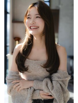 ザ シー 橋本(The C) ストレートヘア・小顔レイヤー・ベージュ艶カラー・お顔まわり◎