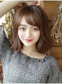 重めボブ　前髪カット　小顔ヘア