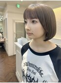 ボブ×ミルクティーベージュ