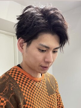 インセプション 銀座(INCEPTION) センターパート/スペインカールニュアンスパーマ/ダークアッシュ