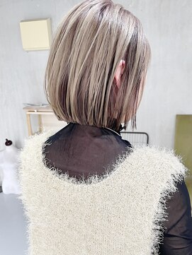 カイコヘアーアンドアートスタジオ(kaiko hair&art studio) ワンレンボブ/ケアブリーチ/ダブルカラー/グレージュ/髪質改善
