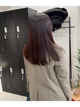 ソワンドゥブレスシエン 堀江店(soin de brace CIEN) 韓国前髪顔周りロング×レッドブラウン[堀江/髪質改善]