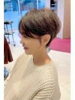 アース 栄店(HAIR&MAKE EARTH) earthショートレイヤーボブミルクティー丸みショートボブ