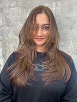 キング 心斎橋店(K!ng)&nbsp;レイヤーカットブリーチなしダブルカラーインナーカラー韓国