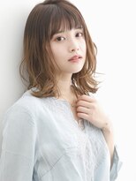 ヘアエジェリプリム (hair&spa egerie prime) 外ハネ切りっぱなしくびれミディ/アースカラー/30代40代50代