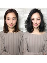 AFLOAT GINZA【仲道 弘泰】黒髪かきあげミディ【before→after】