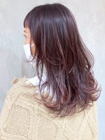 アルバム 渋谷パルコ(ALBUM)&nbsp;ピンクパープルレイヤー_グレージュカラーボブウルフ_ba323042