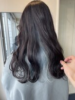 ダブル アンダーバー サロン(W_SALON) インナーカラー×水色