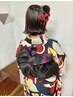 振袖着付け＆ヘアセット＆メイク　¥22300