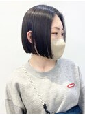 【松戸　石山】黒髪ボブストレートボブ切りっぱなしボブ