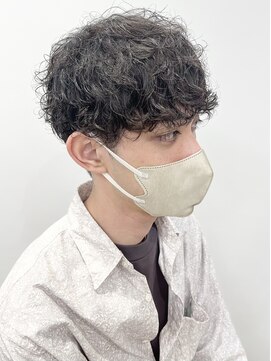 モリオフロムロンドン 松戸店(Morio from London) 【morio松戸　アイダ】黒髪刈り上げメンズマッシュパーマ