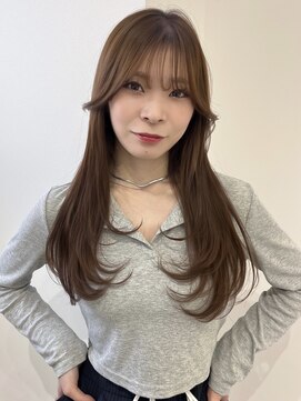 シェノン 夙川(CHAINON) 髪質改善/丸顔/卵形/チェリーブラウン/ミニウルフ