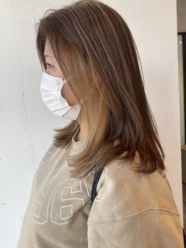 ヘアデザイン プティパ(Hair Design petit-pas) 白髪ぼかしハイライト×イヤリングカラー♪