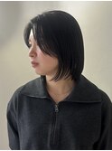 前下がりボブ/タイトボブ/かきあげバング