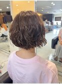 ふんわりパーマボブ